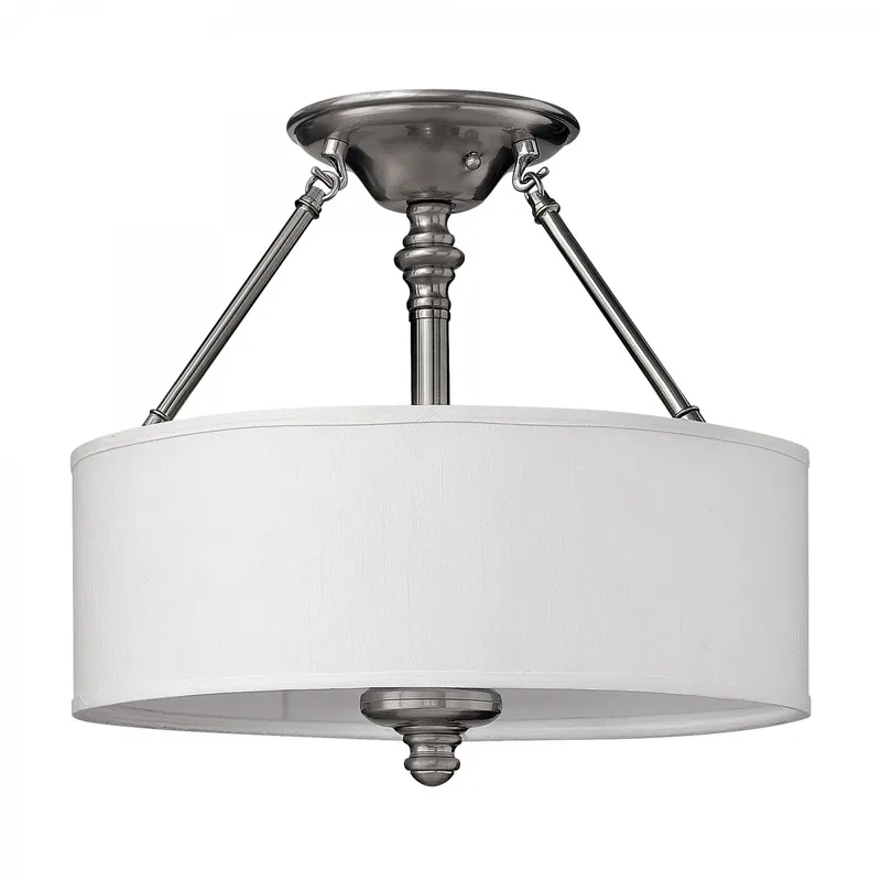 Neu Elstead Lighting Sussex 3-Light Deckenleuchte Nickel gebürstet 3-flammig E27