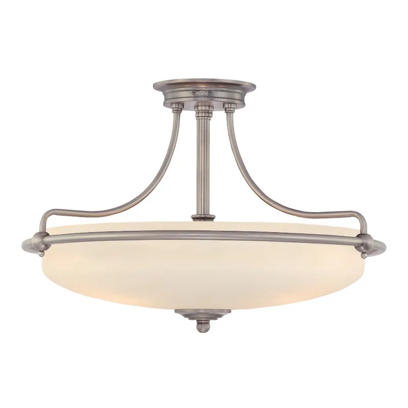 Elstead Lighting Griffin 3-Light Semi-Flush Light Deckenleuchte antik nickel Rabatt