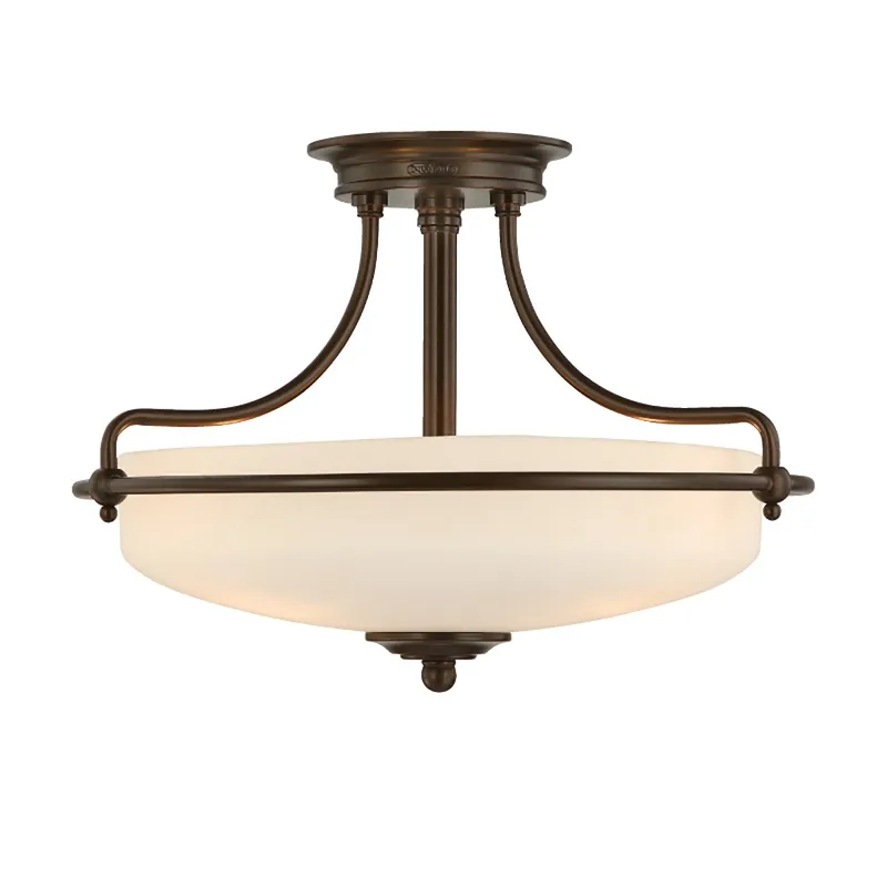 Elstead Lighting Griffin 3-Light Semi-Flush Light Deckenleuchte Bronze Opal Neu