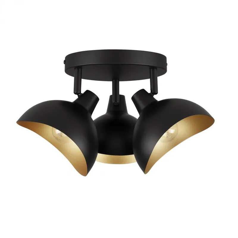 Wochenendangebot Nova Luce 9555810 GETI Deckenleuchte 3-flammig Schwarz Gold E14