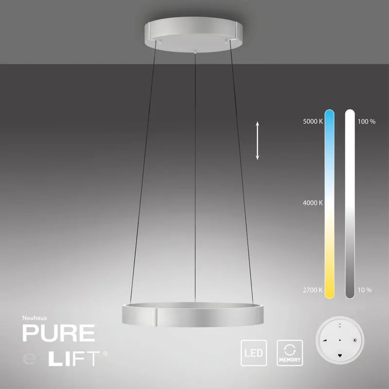 Preiswert Paul Neuhaus 2560-95 Neuhaus PURE E-Clipse LED Pendelleuchte stone (alu) elektrisch