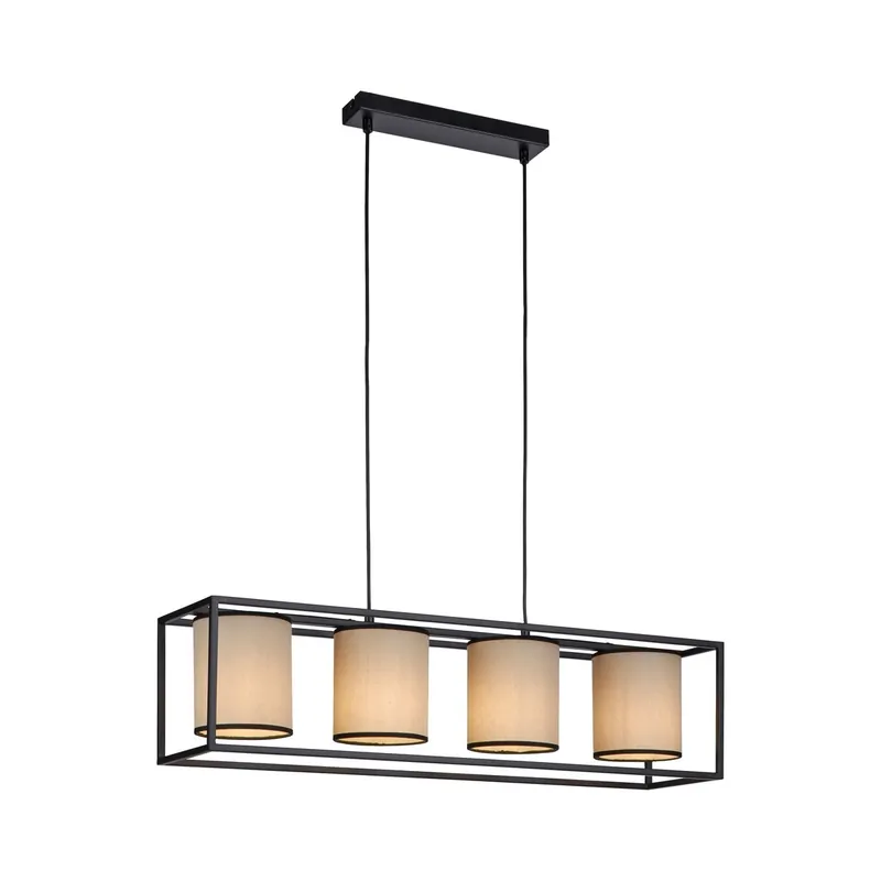 JUST LIGHT 15305-18 RAVEN Pendelleuchte 4-flammig schwarz Stoffschirme Jetzt Bestellen
