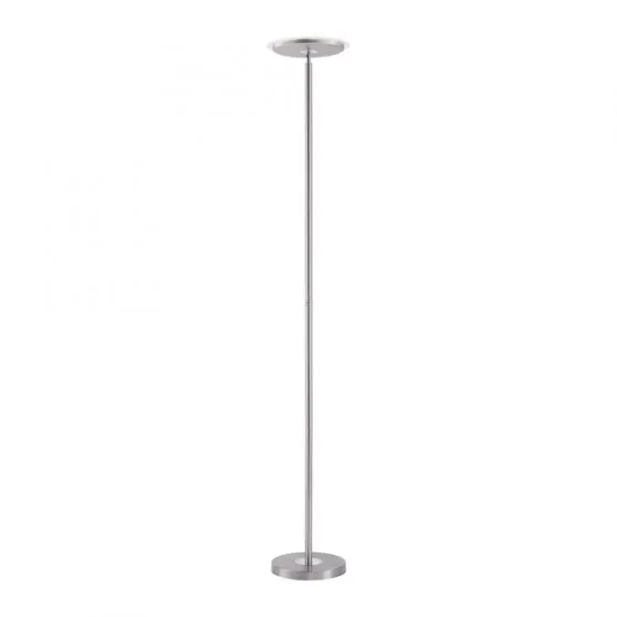 Direkt Vom Hersteller LED-Deckenfluter, stahlfarben, rund, warmweißer Lichtfarbe, Touchdimmer