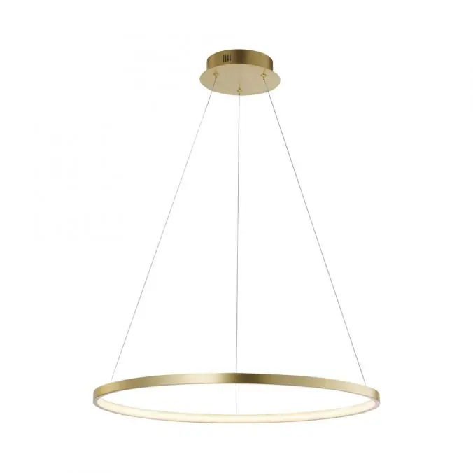 Must-Have LED-Pendelleuchte, gold farben, Ring Leuchtring Ø60cm, warmweiß