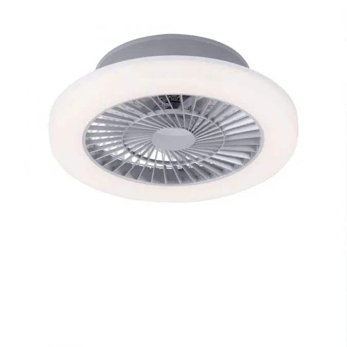 Sonderangebot LED Deckenventilator mit Licht, rund, stahlfarbig, modern, Ø 50cm