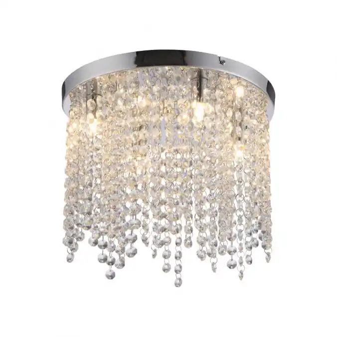 LED Deckenleuchte KULUNKA, chrom, Kristallanhänger Neu