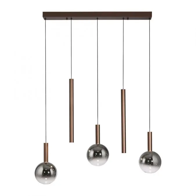 Rabatt Paul Neuhaus LED Pendelleuchte BOWL, braun,5fl. linear